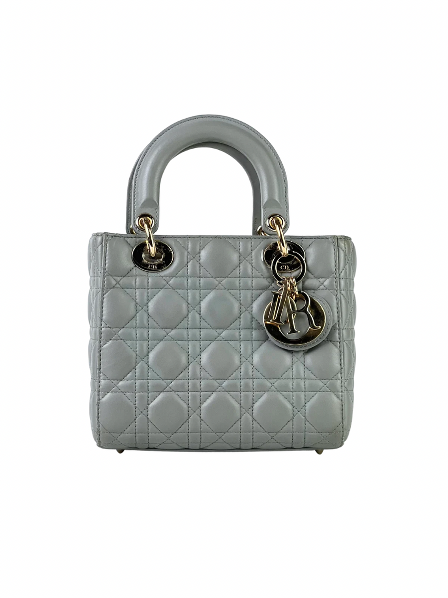 Christian Dior Lady Dior GHW Grey Slingbag