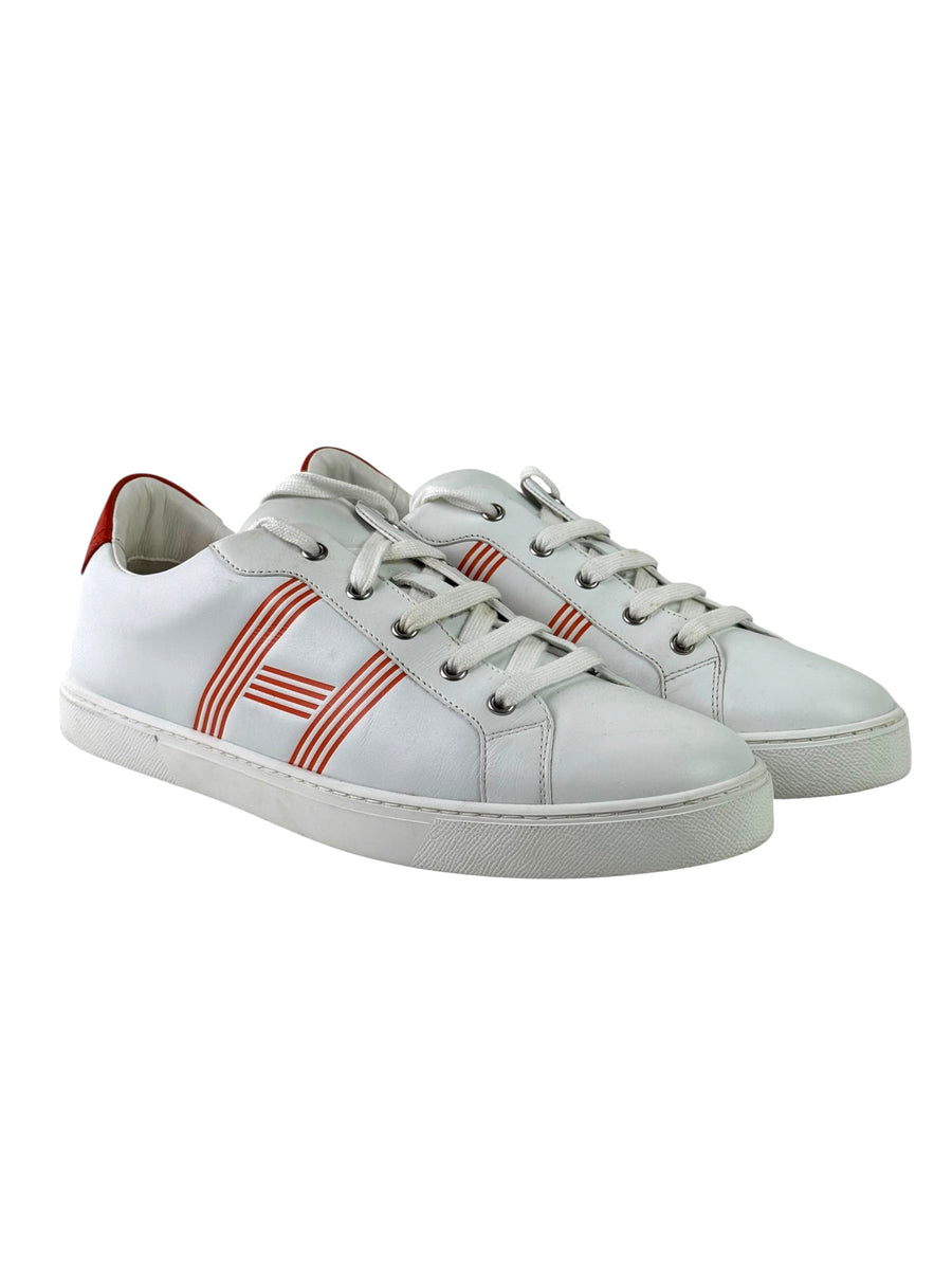 Hermès Advantage White Leather Sneakers