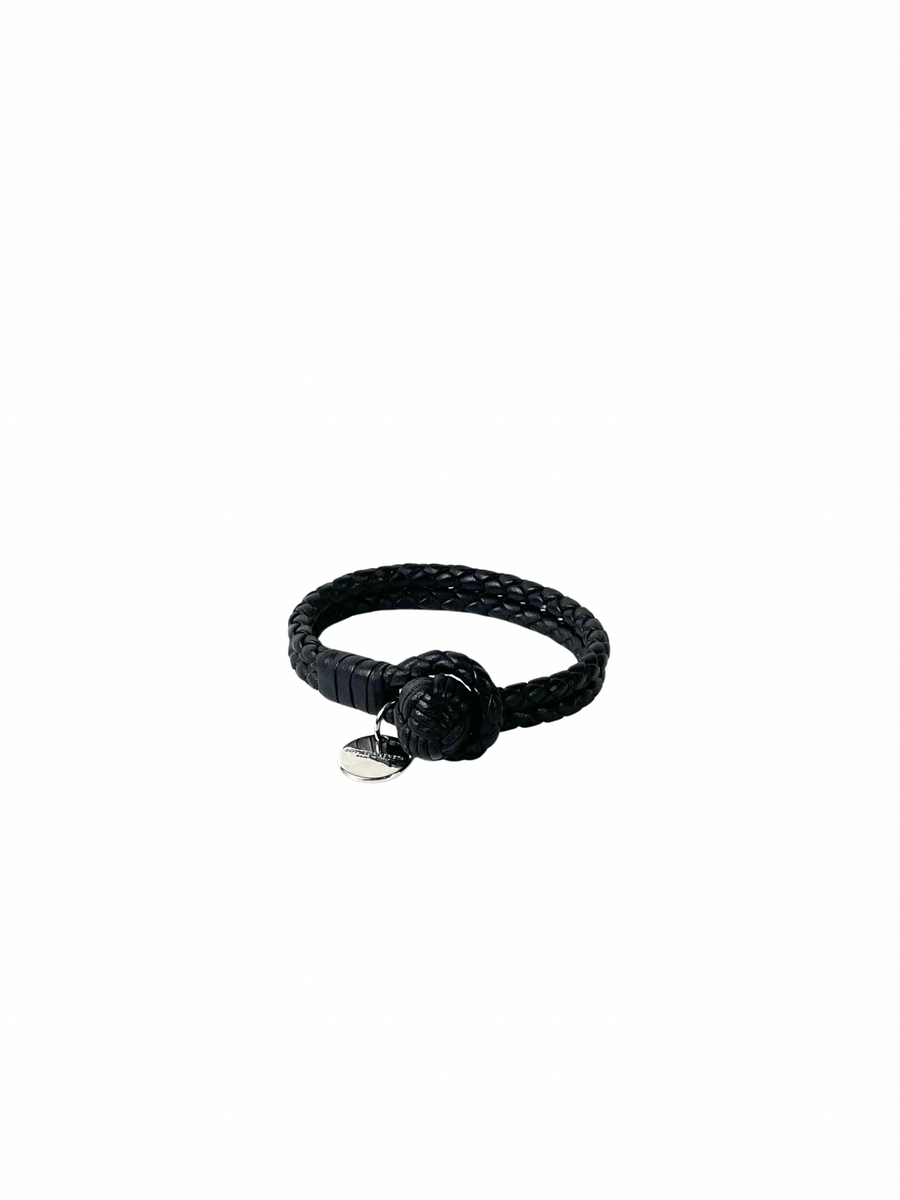 Bottega Veneta Intrecciato Black Bracelet