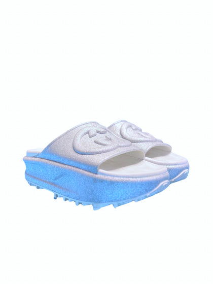 Gucci Slide Sandal Interlocking G Silver
