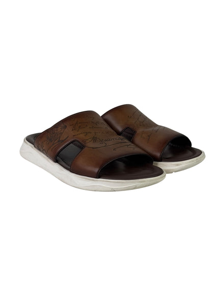 Berluti Scritto Shadow Leather Sandals