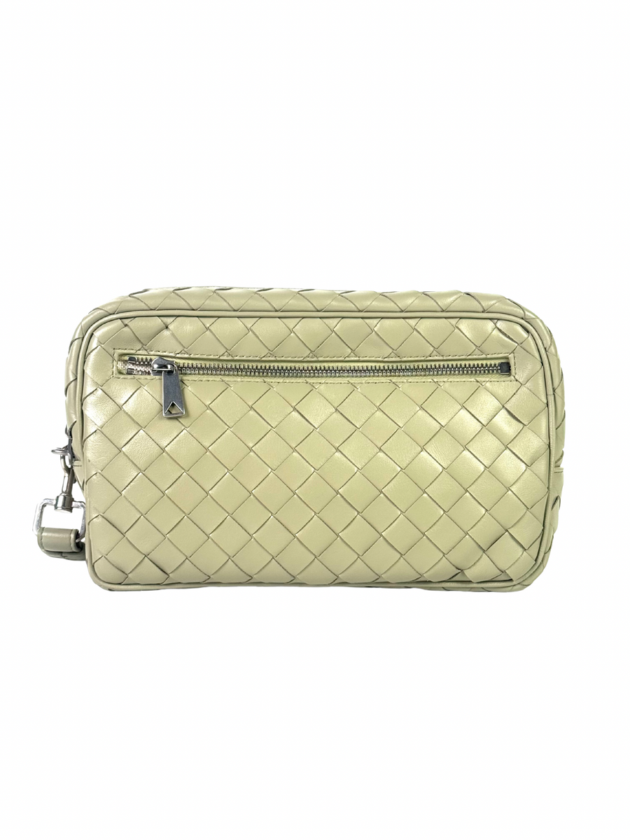 Bottega Veneta Travertine Intrecciato Clutch