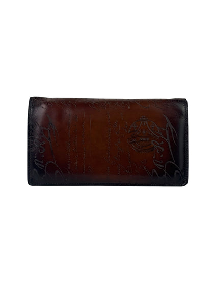 Berluti Scritto Venezia Leather Brown Long Wallet