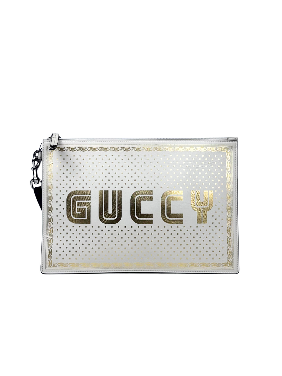 Gucci X Sega Logo White Clutch