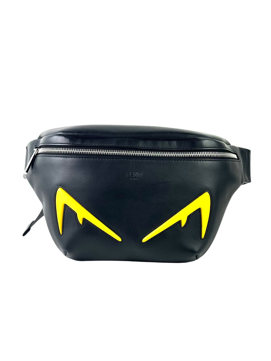 Fendi Monster Eye Black Leather Bumbag