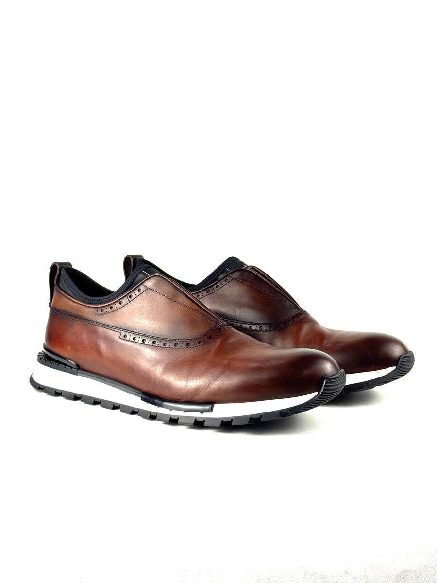 Berluti Torino Slip On Genuine Leather Dark Brown