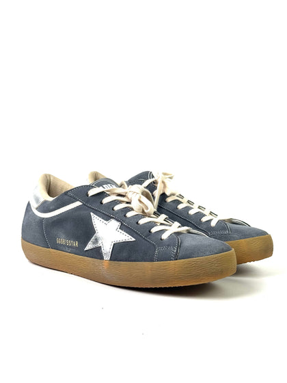 Golden Goose Star In Gray Suede With White Leather Star Sneakers