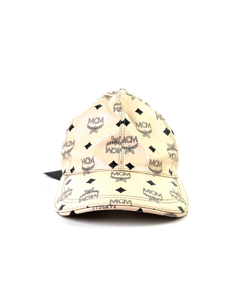 MCM Visetos Leather Pink Cap