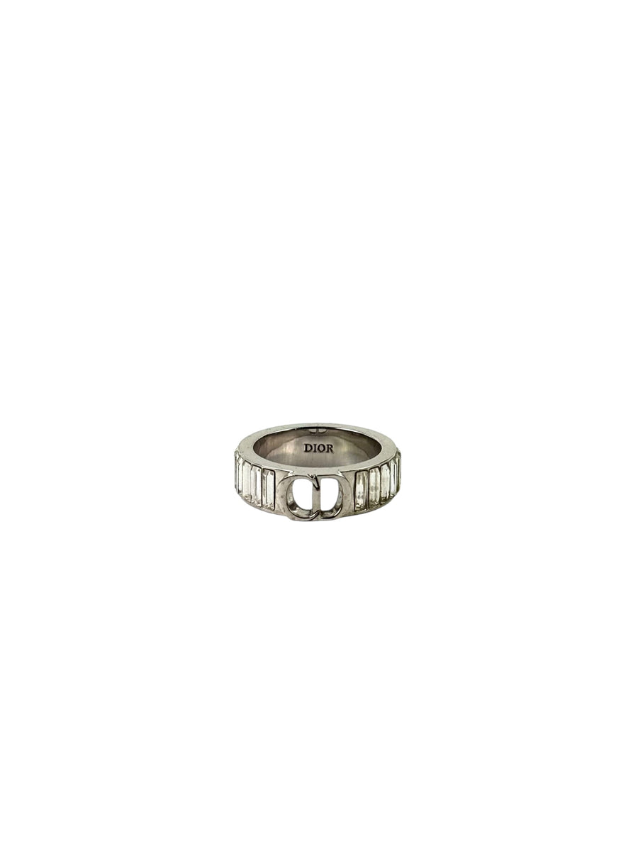 Christian Dior CD Icon and Crystals Silver Ring