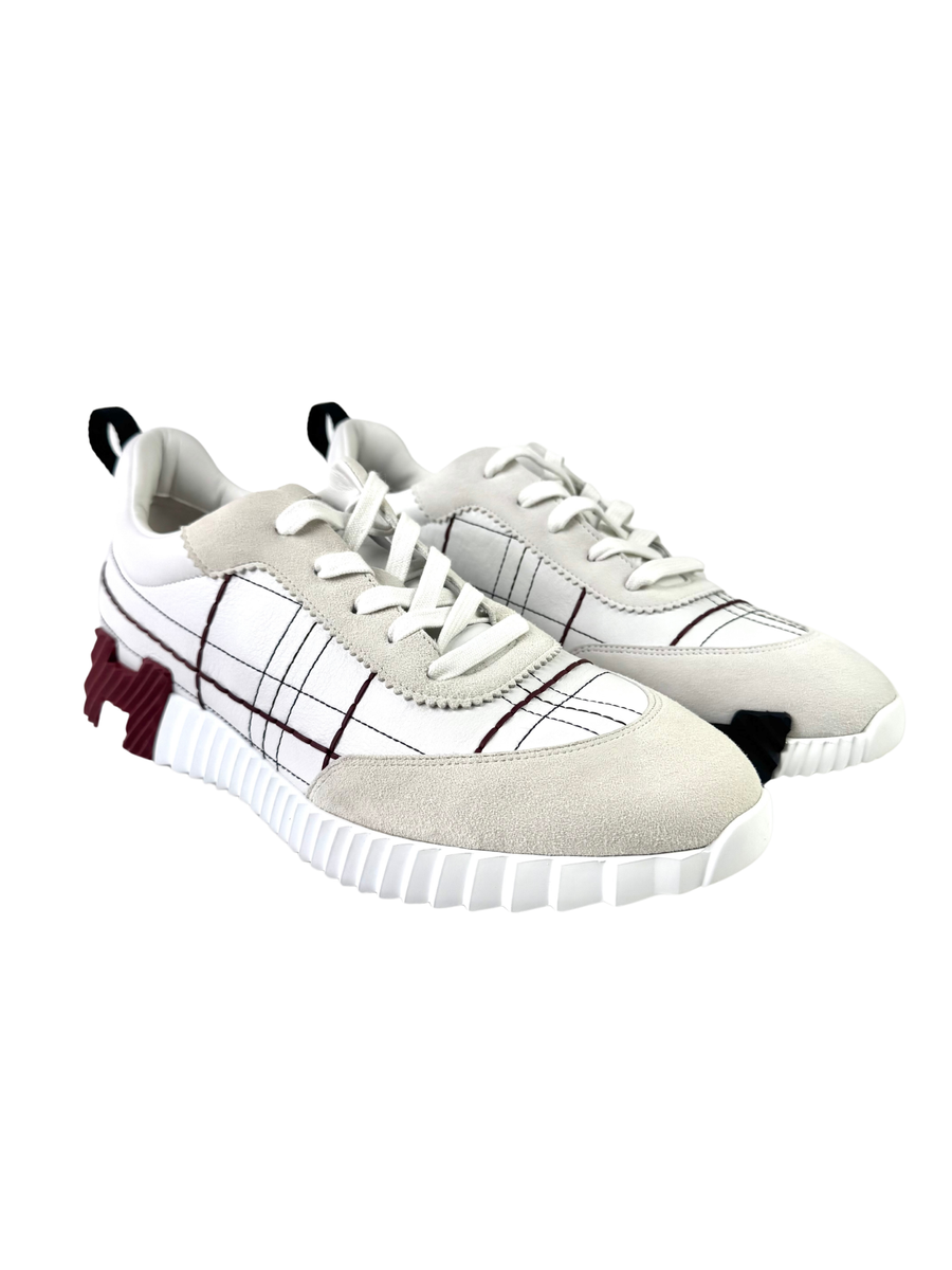 Hermès Bouncing Stitch White Leather Sneakers