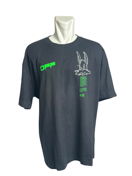 Off-White Neon Logo Green Tee Shirt