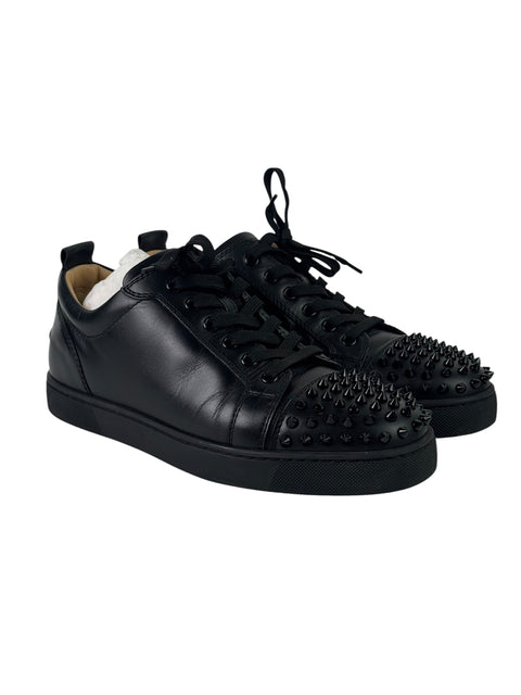 Christian Louboutin Junior Spike Calf Skin Black Sneakers
