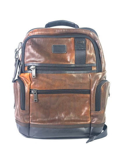 Tumi Brown Alpha Bravo Brown Leather Backpack