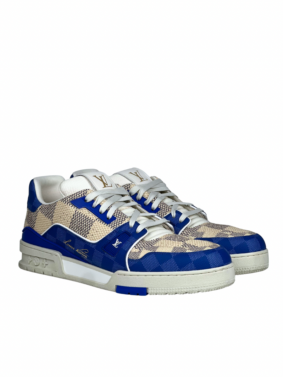 Louis Vuitton 3D Damier Blue Beige Trainer Sneakers