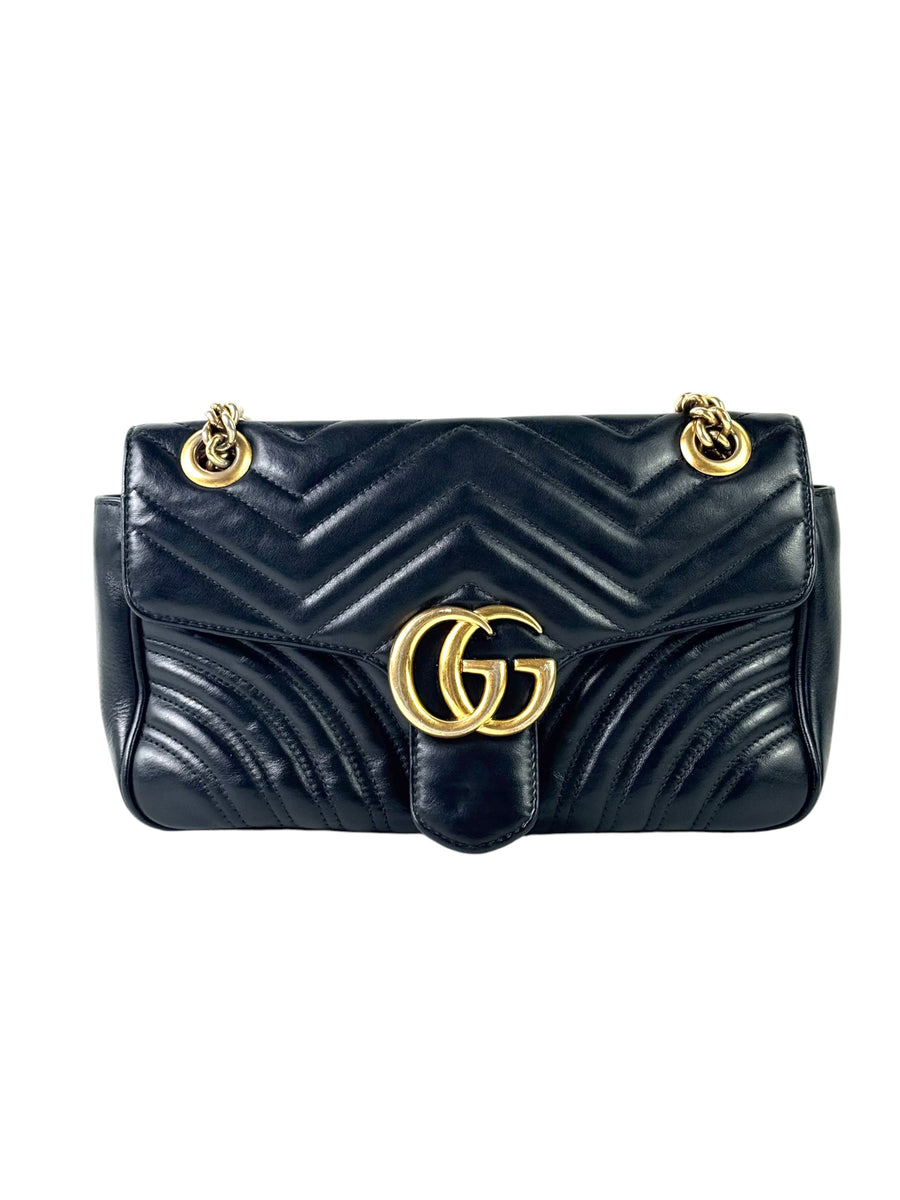 Gucci Calfskin GG Marmont Small Shoulder Bag