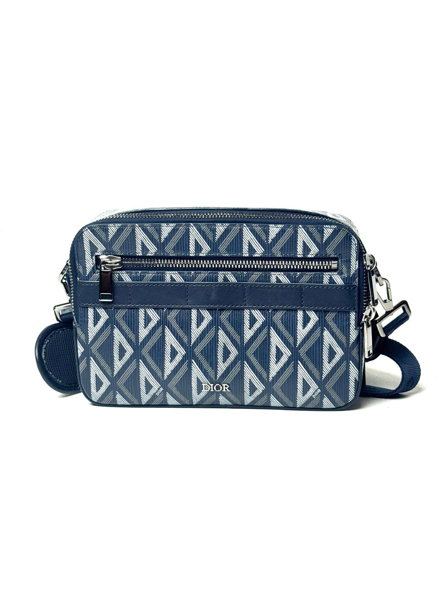 Christian Dior Diamond Navy Safari Messenger Bag