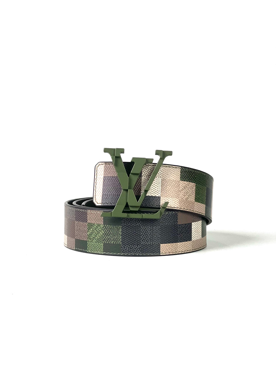 Louis Vuitton LV Mega Pixel 40MM Green Damouflage Reversible Belt