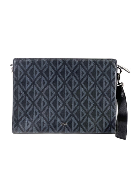 Christian Dior Diamond Black A5 Triangle Pouch