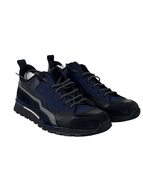 Berluti Scritto Navy Suede & Leather Low Sneakers