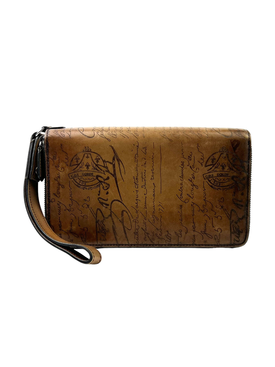 Berluti Tali Maxi Scritto Brown Wallet