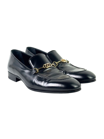 Louis Vuitton Club Logo Black Leather Loafers