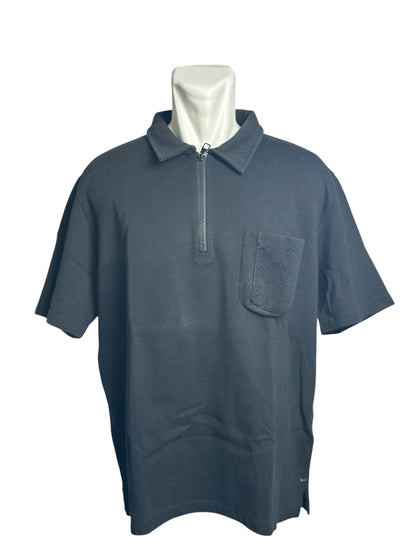 Louis Vuitton Monogram Pocket Zipper Black Polo Shirt