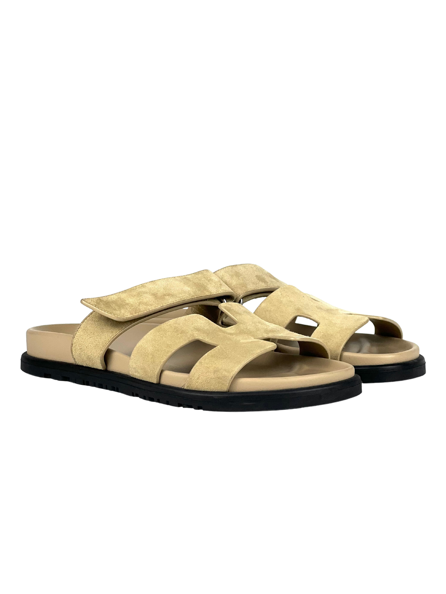 Hermès Chypre Suede Brown Sandals