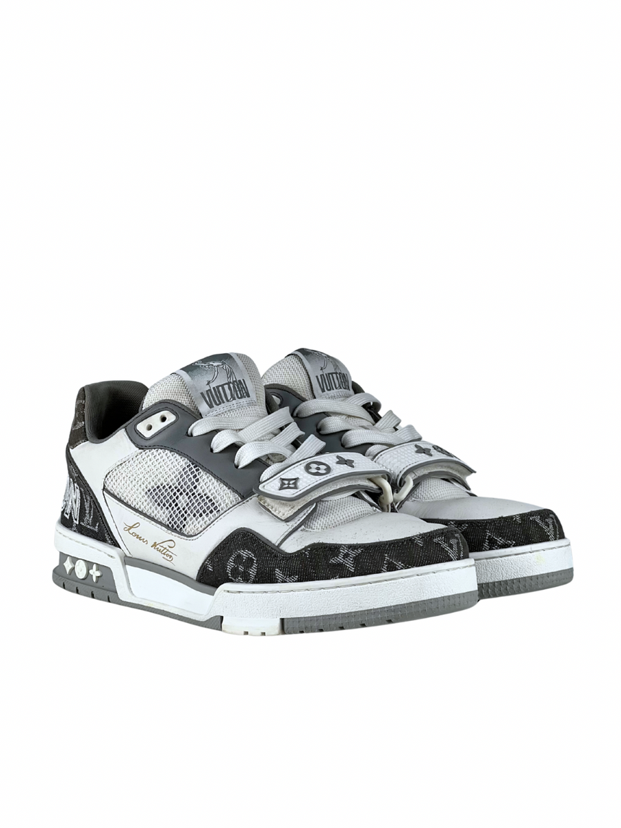 Louis Vuitton Trainer Denim Monogram Grey Sneakers