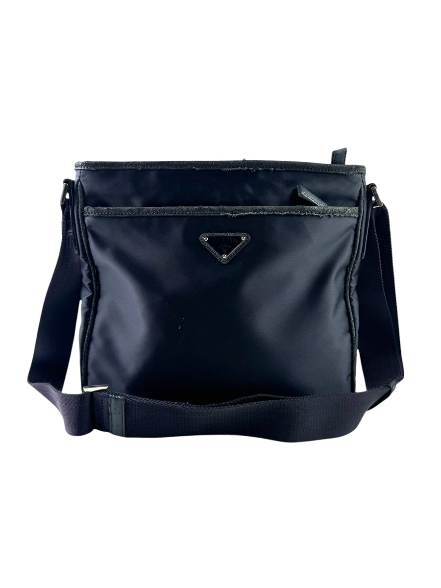 Prada Triangle Logo Nylon Messenger Bag