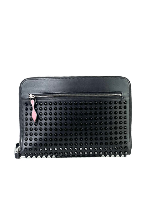Christian Louboutin Spike Black Leather Clutch