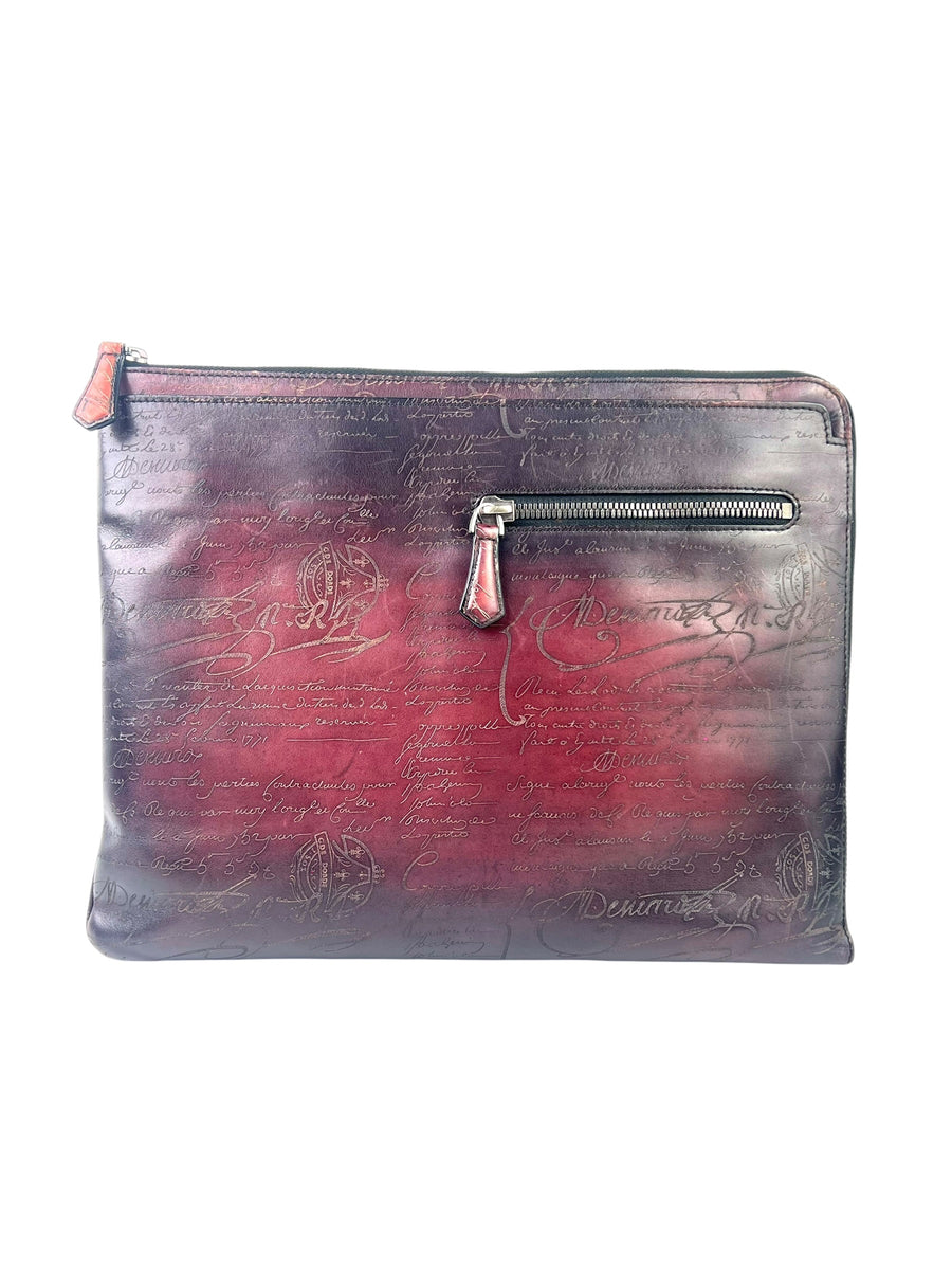 Berluti Scritto Red Document Case Bag