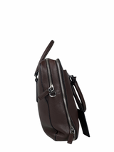 Prada Triangle Logo Vitello Daino Brown Leather Briefcase 4