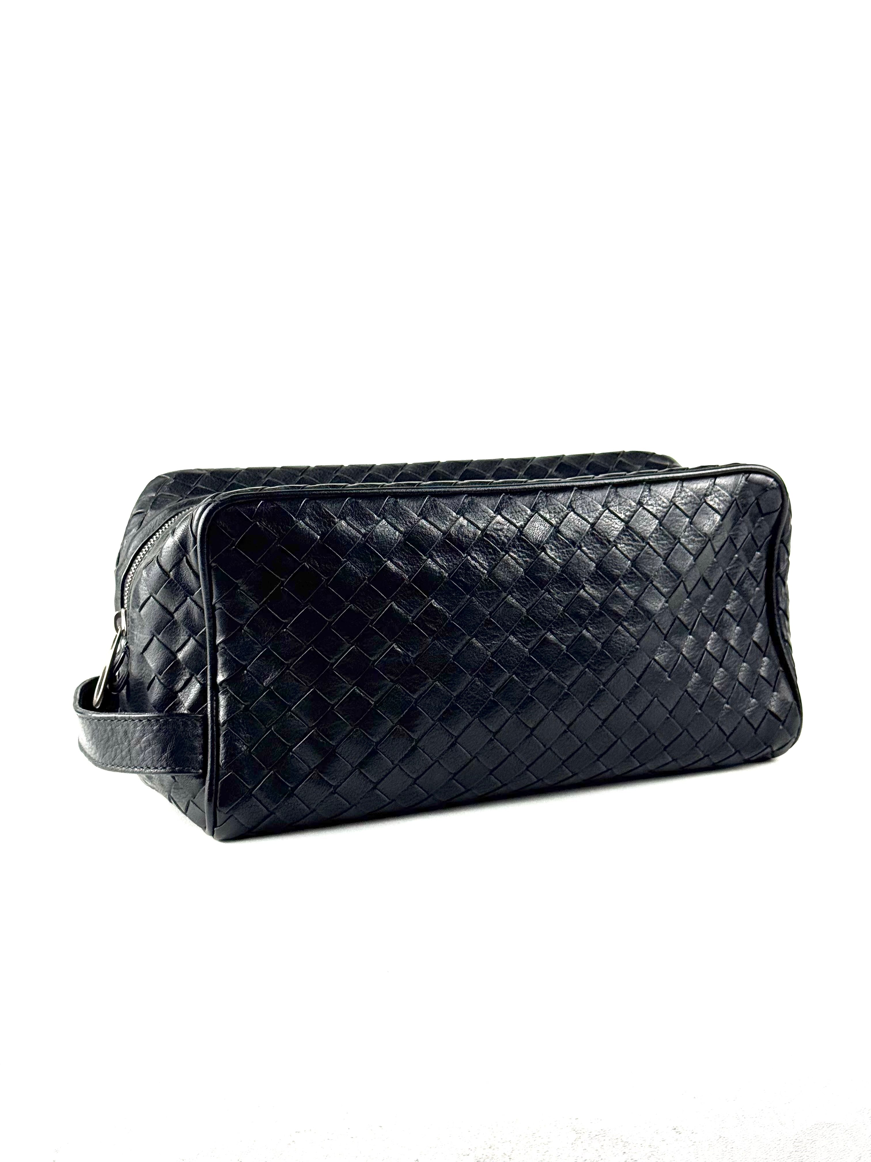 Bottega Veneta Intrecciato Black Toiletry Pouch