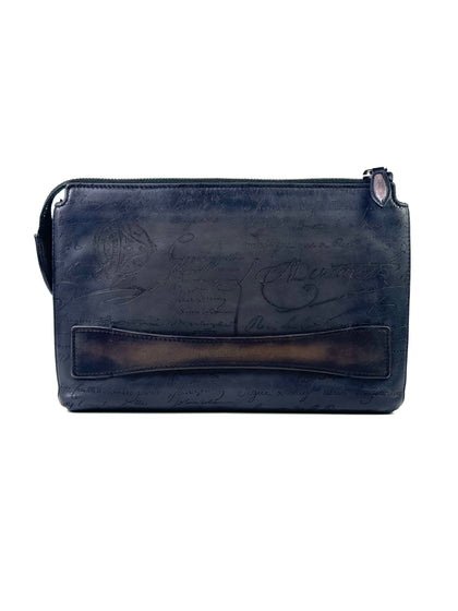 Berluti Scritto Grey Tersio Zipped Pouch