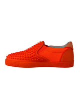 Christian Louboutin Rollerboat Leather Orange Slip-On 3