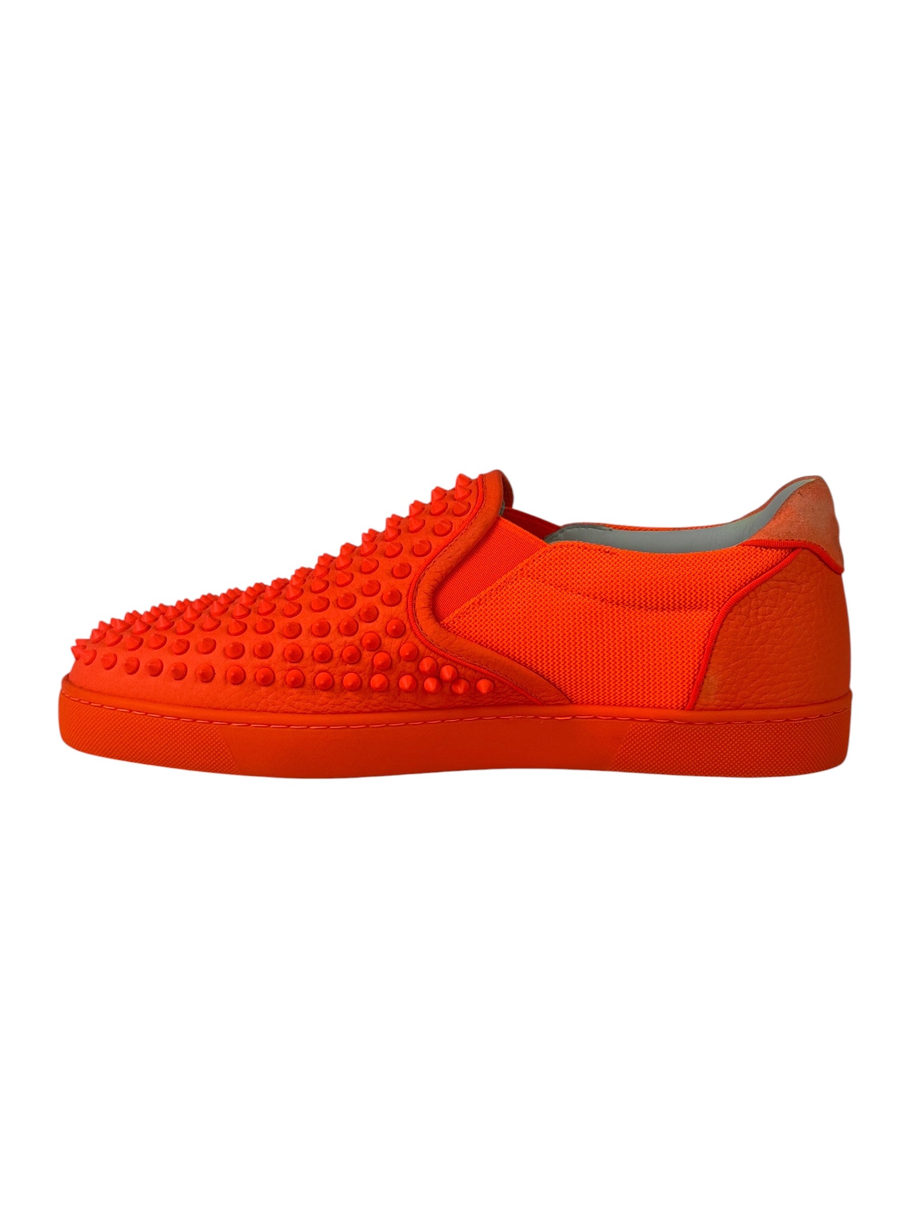 Christian Louboutin Rollerboat Leather Orange Slip-On