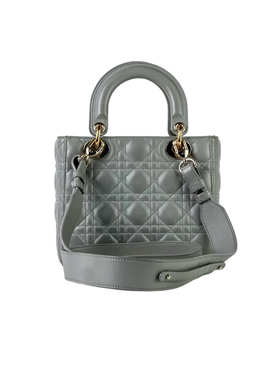 Christian Dior Lady Dior GHW Grey Slingbag