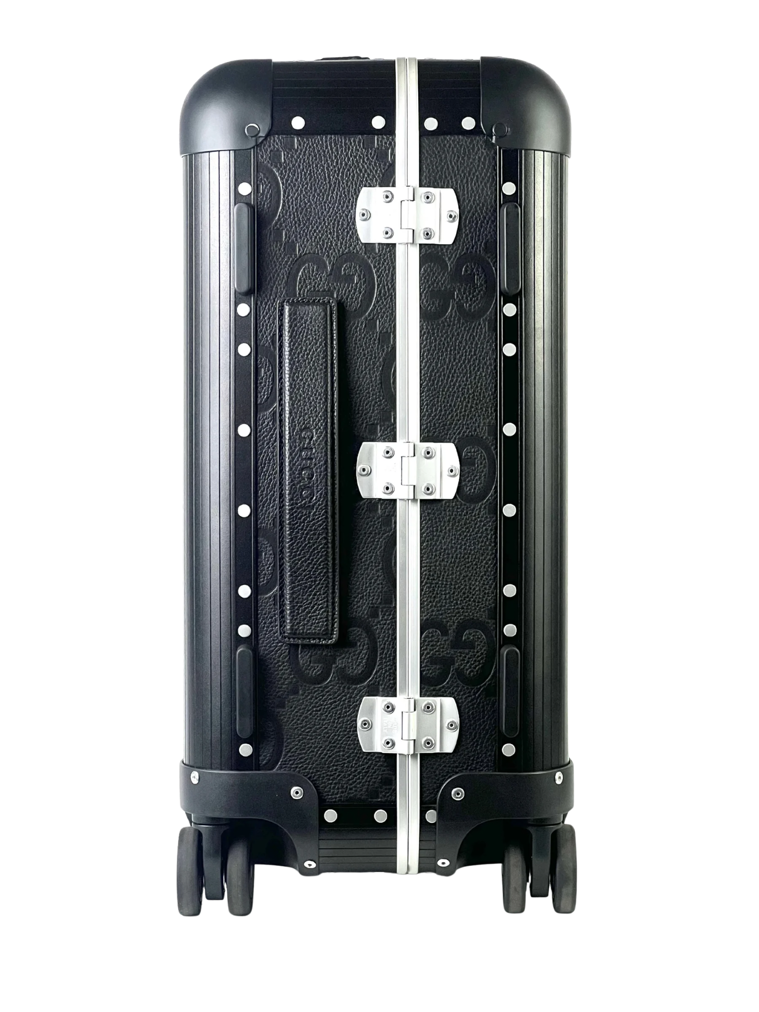 Gucci x FPM GG Jumbo Black Leather & Aluminum Cabin Luggage