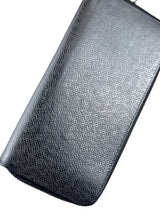 Louis Vuitton Logo Taiga Leather Zipper Long Wallet 5