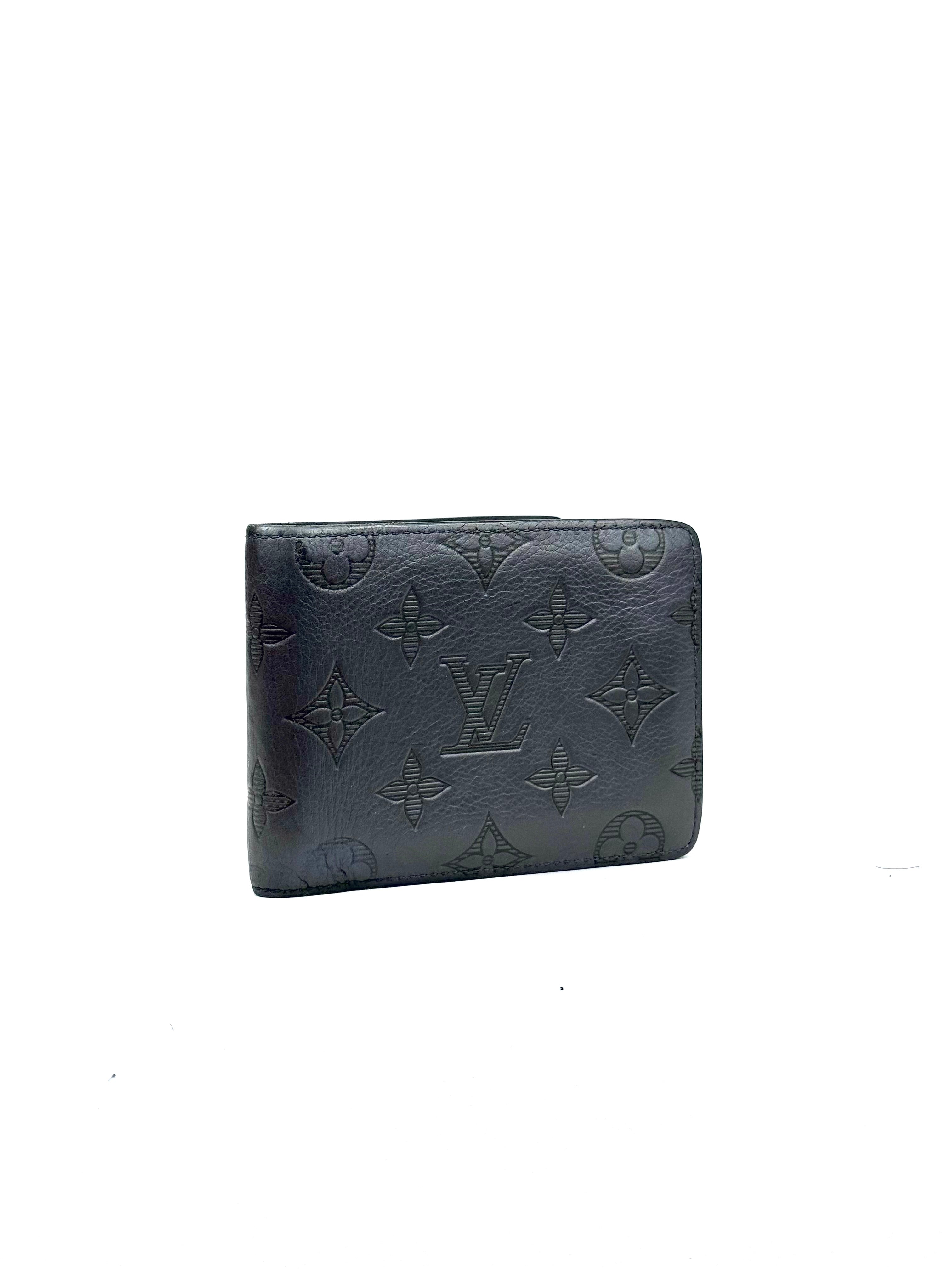 Louis Vuitton Shadow Monogram Grey Multiple Wallet (Microchip)