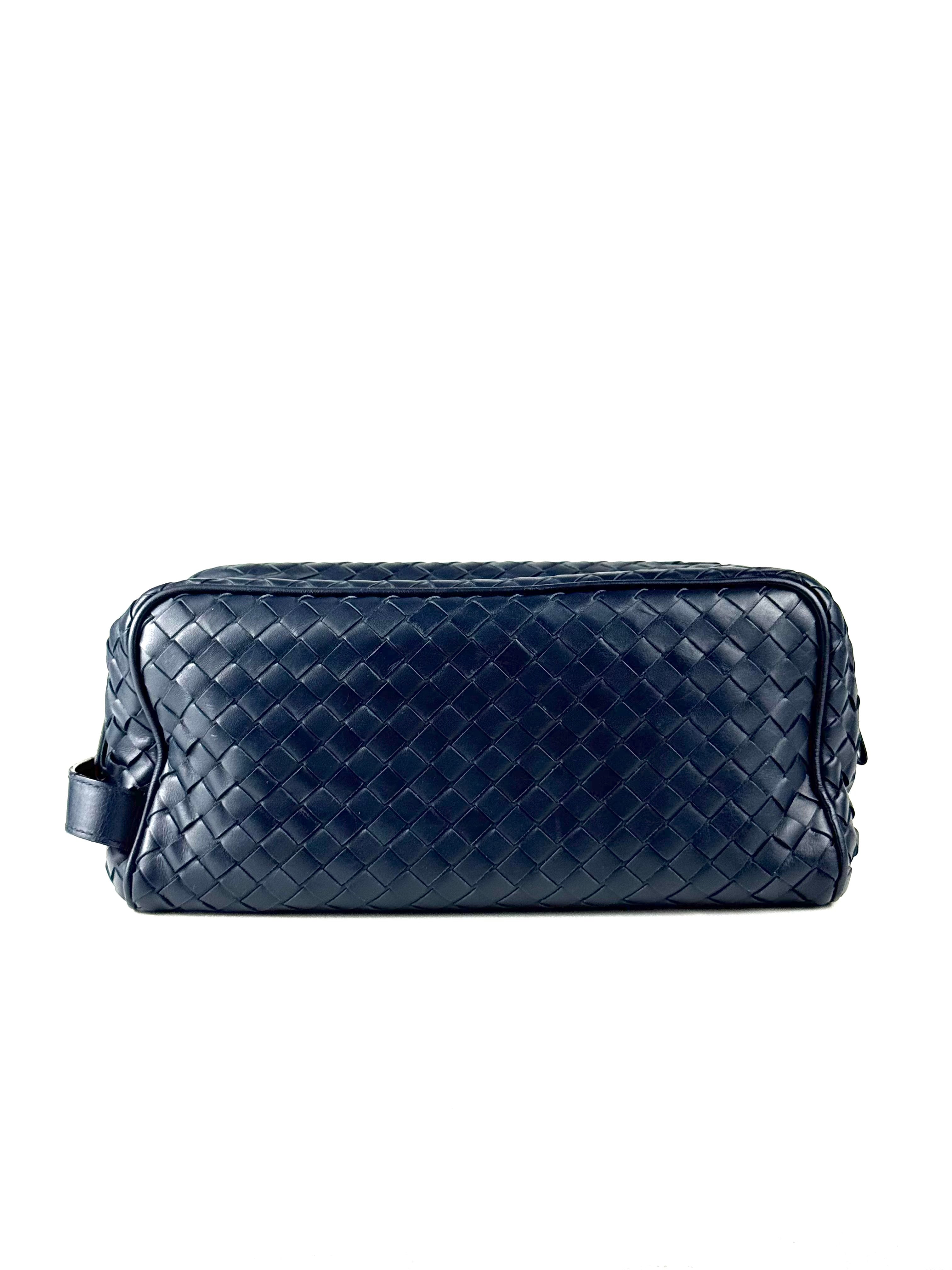Bottega Veneta Intrecciato Navy Toiletry Pouch