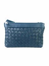 Bottega Veneta Duo Navy Messenger Intrecciato Bag 1