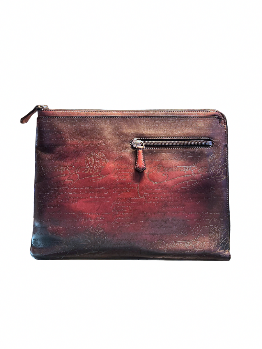 Berluti Scritto Red Document Case Bag