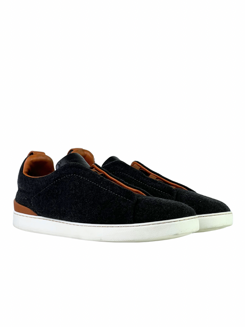 Zegna Triple Stitch Wool Slip On