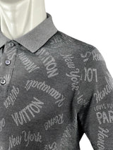 Louis Vuitton Cotton Cities Print Grey Polo Shirt 3