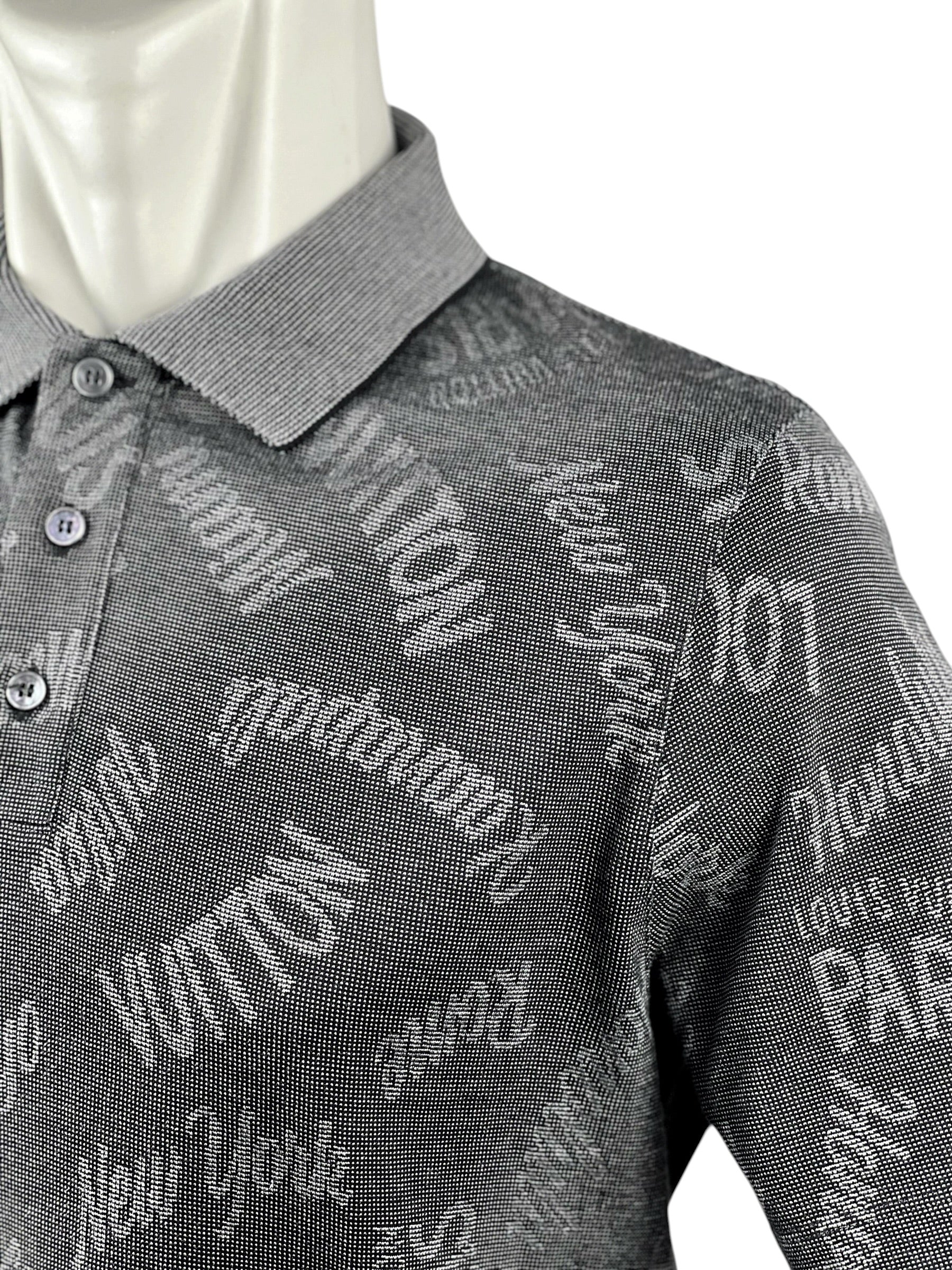 Louis Vuitton Cotton Cities Print Grey Polo Shirt