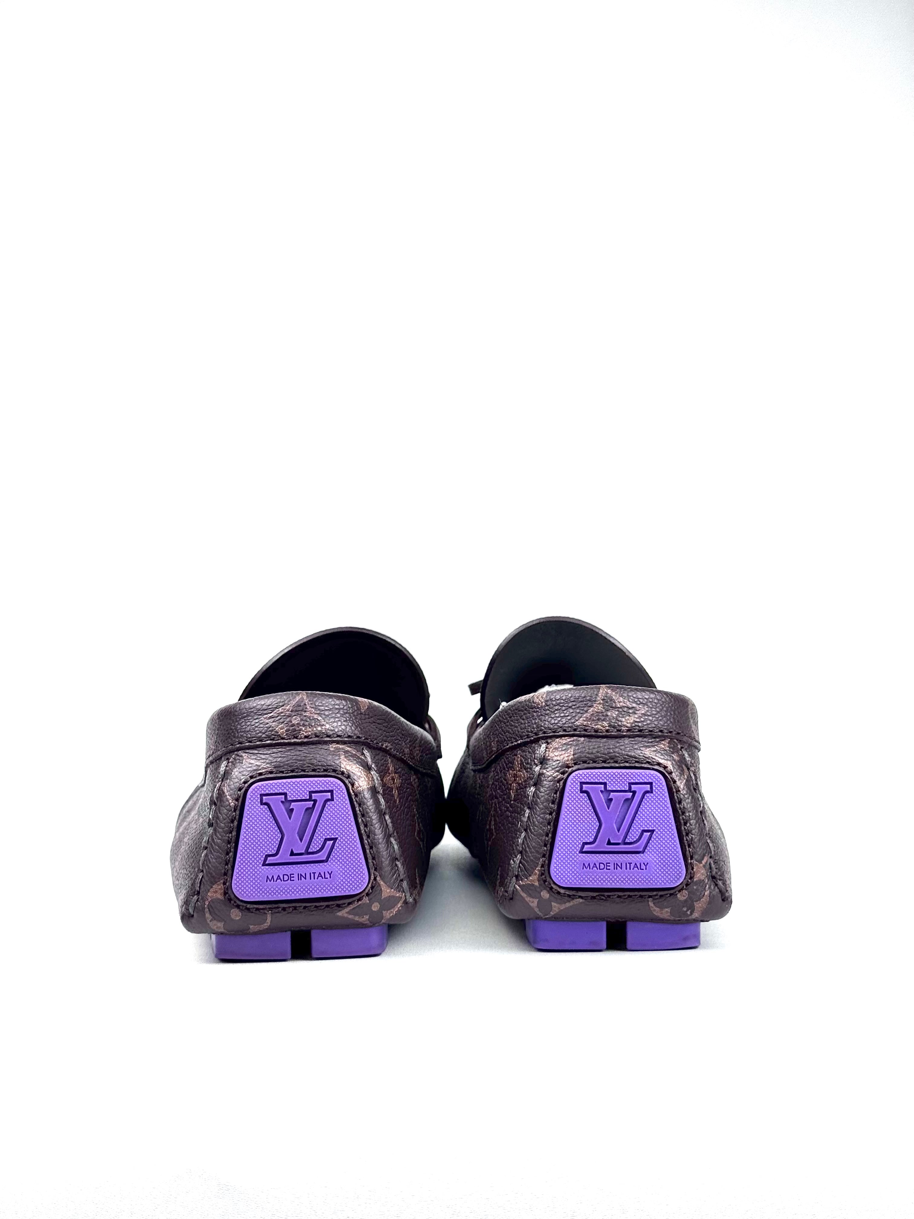 Louis Vuitton Monogram Brown Racer Leather Moccasins