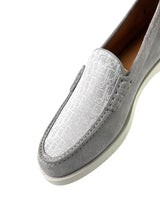 Christian Dior Oblique Jacquard White Grey Suede Slip-On 5