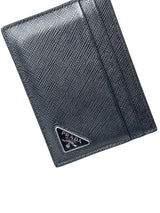 Prada Triangle Logo Saffiano Leather Card Holder 5