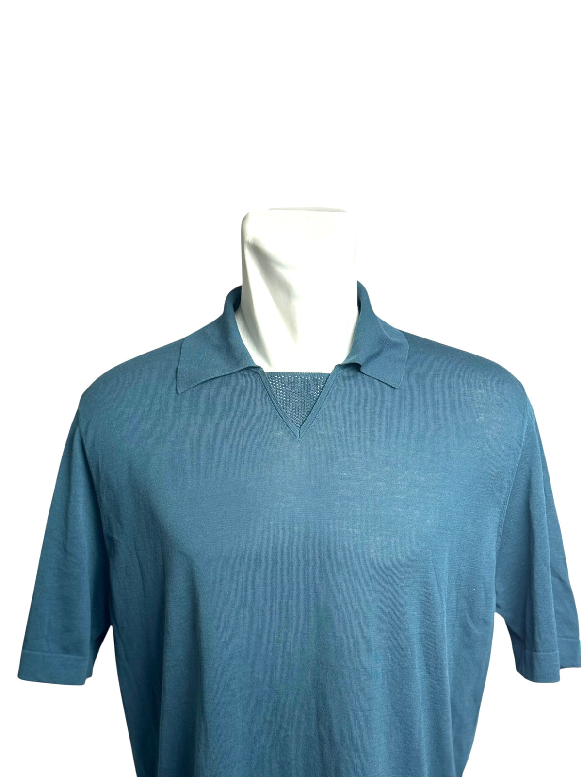 Hermès Blue Knit Polo Shirt